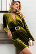 Long sleeve deep V-neck pencil skirt - ROUTINE FASHION